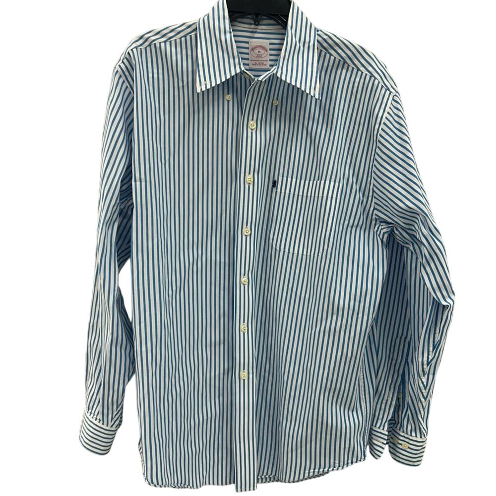NWOT Brooks Brothers 346 Men’s Classic Blue and White Striped Dress Shirt